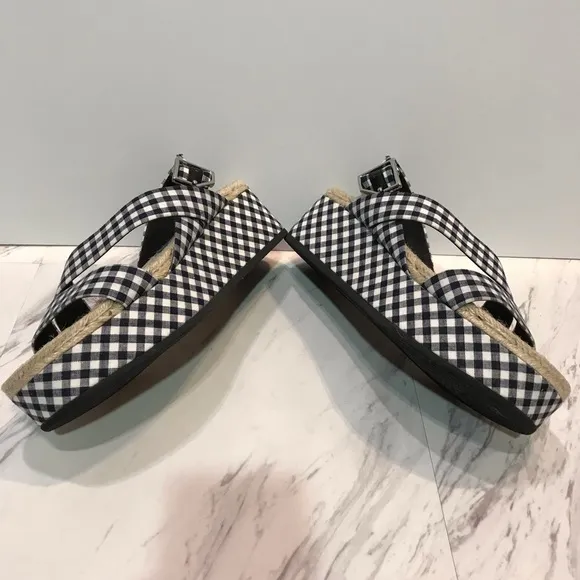 Rag &amp; Bone Megan Gingham Platform Sandals 39