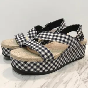 Rag &amp; Bone Megan Gingham Platform Sandals 39