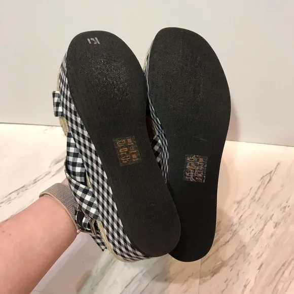Rag &amp; Bone Megan Gingham Platform Sandals 39