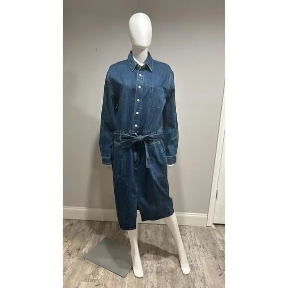 Rag &amp; Bone Mia Belted Denim Dress Size XL