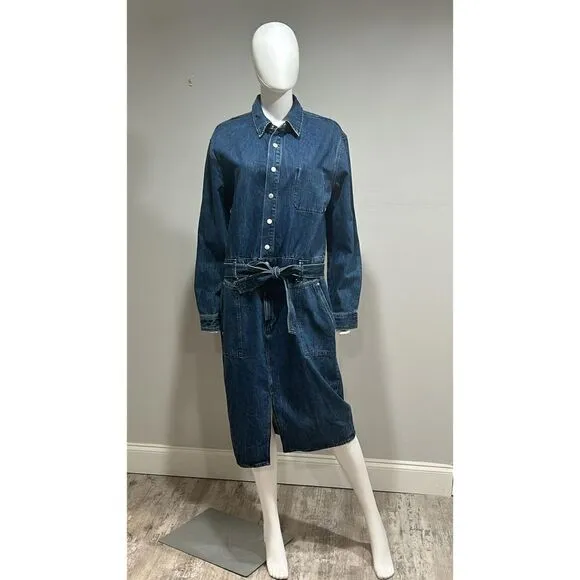 Rag &amp; Bone Mia Belted Denim Dress Size XL