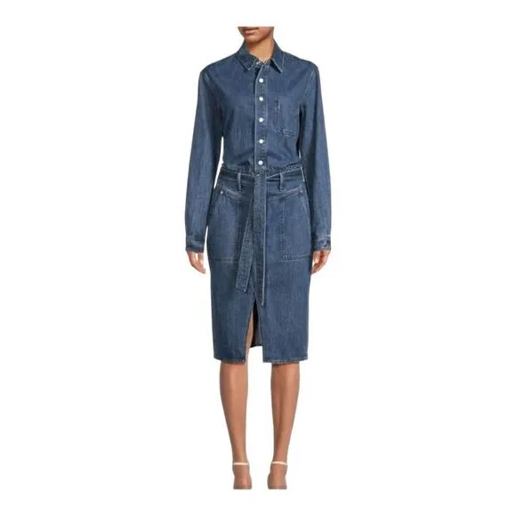 Rag &amp; Bone Mia Belted Denim Dress Size XL