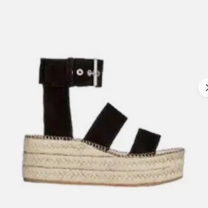 Rag &amp; Bone Tara Platform Espadrille Sandals Black Suede
