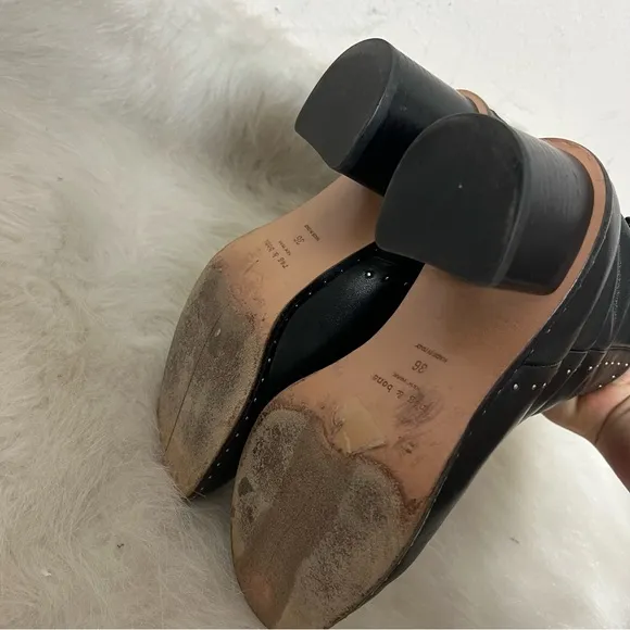 Rag &amp; Bone Willow Studded Heel Ankle Leather Boots