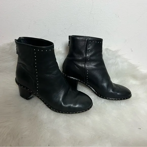 Rag &amp; Bone Willow Studded Heel Ankle Leather Boots