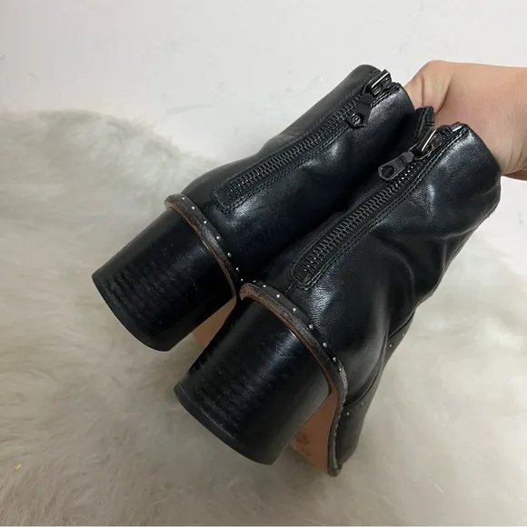 Rag &amp; Bone Willow Studded Heel Ankle Leather Boots