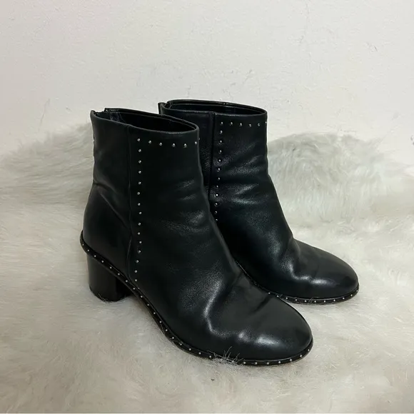 Rag &amp; Bone Willow Studded Heel Ankle Leather Boots