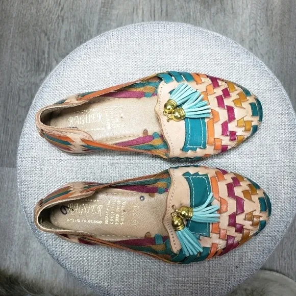 RAGUER Handmade Mexican Leather Girls Huaraches