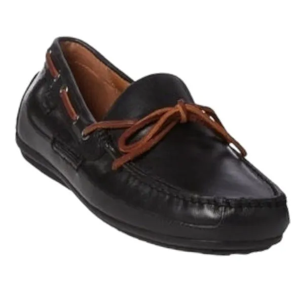 Ralph Lauren Polo Shoes Men Size 7D Roberts Driver Black Loafers Leather