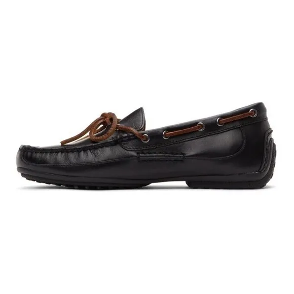 Ralph Lauren Polo Shoes Men Size 7D Roberts Driver Black Loafers Leather