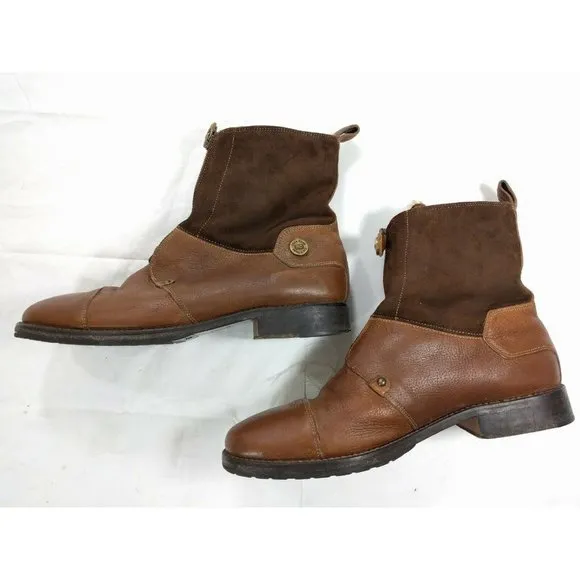 Rare COLE HAAN Ankle Boots 8 B in Brown Suede Zip
