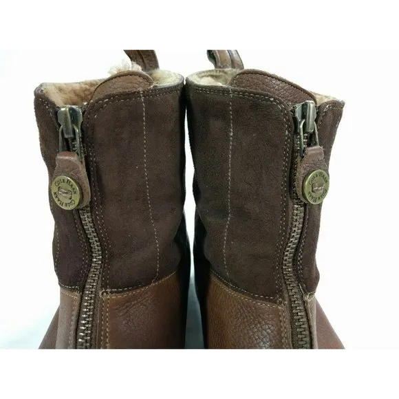 Rare COLE HAAN Ankle Boots 8 B in Brown Suede Zip