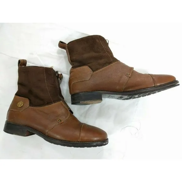 Rare COLE HAAN Ankle Boots 8 B in Brown Suede Zip