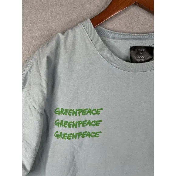 Rare Lil Peep Rose In Good Faith Greenpeace Double Side T Shirt XL Oversized
