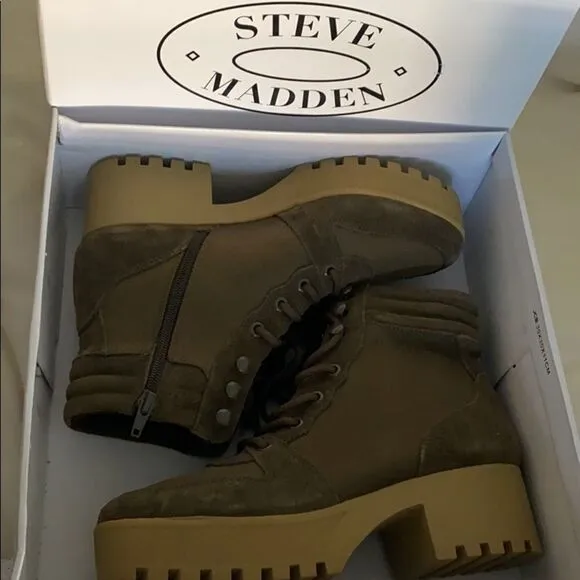 Rare Steve Madden Greater Olive Boots