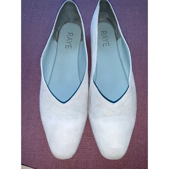 RAYE Lucila Flats in Light Blue Suede 7.5 Womens Leather Shoes