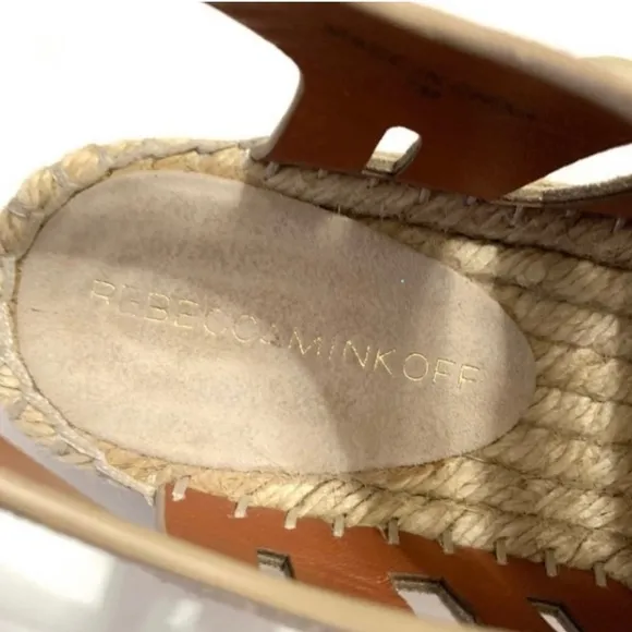 REBECCA MINKOFF 'Gemma' EspadrilleLace-Up Wedge Sandals, cream