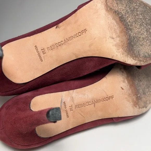 Rebecca Minkoff Womens 7M Suede Brie D'Orsay Pump Port Heel Shoes