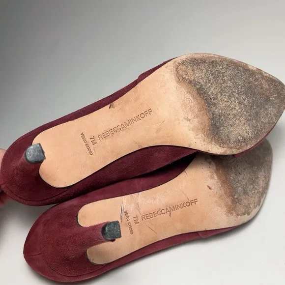 Rebecca Minkoff Womens 7M Suede Brie D'Orsay Pump Port Heel Shoes