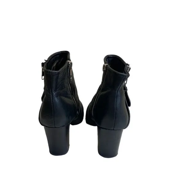 Rebecca Minkoff Womens Audrey Ankle Boots Booties Black Leather.size 6