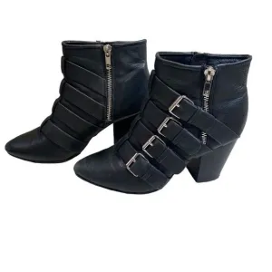 Rebecca Minkoff Womens Audrey Ankle Boots Booties Black Leather.size 6