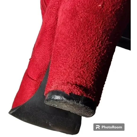 Red Thigh High Boots GEORGEOUS Size 7.5 Suede Feel