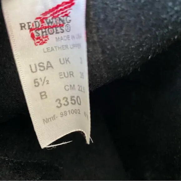 Red Wing Women’s Heritage Engineer Black Leather Boots size 5.5