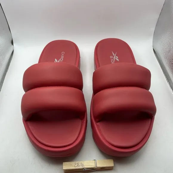 Reebok X Cardi B women’s red platform sandals size 8