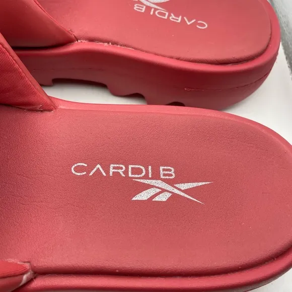 Reebok X Cardi B women’s red platform sandals size 8