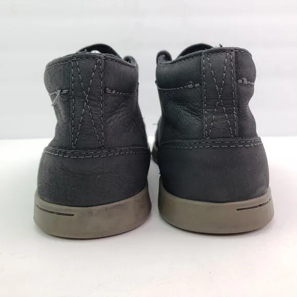Reef Spiniker Mid NB Mens Size 10.5 Black Leather Casual Sneaker Shoes RF003422