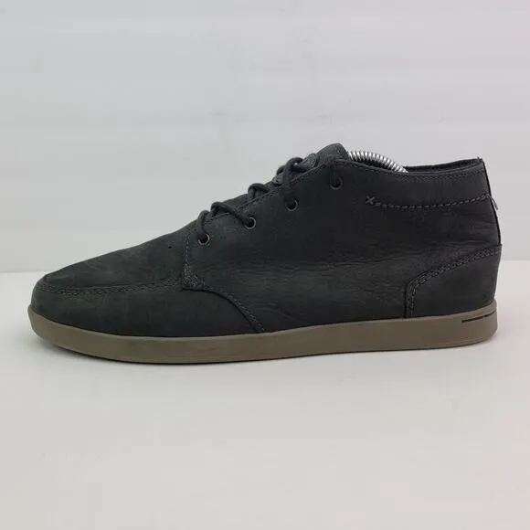 Reef Spiniker Mid NB Mens Size 10.5 Black Leather Casual Sneaker Shoes RF003422