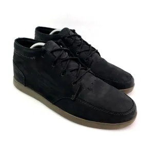 Reef Spiniker Mid NB Mens Size 10.5 Black Leather Casual Sneaker Shoes RF003422