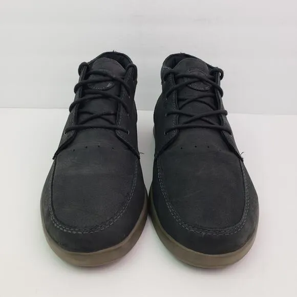 Reef Spiniker Mid NB Mens Size 10.5 Black Leather Casual Sneaker Shoes RF003422