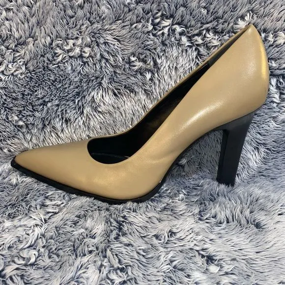 Reiss NWD ADA COURT Pointy LEATHER SHOES Nude Tan Pumps, Sz EU 40 / US 9 MP $290