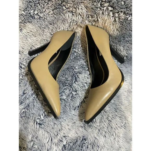 Reiss NWD ADA COURT Pointy LEATHER SHOES Nude Tan Pumps, Sz EU 40 / US 9 MP $290
