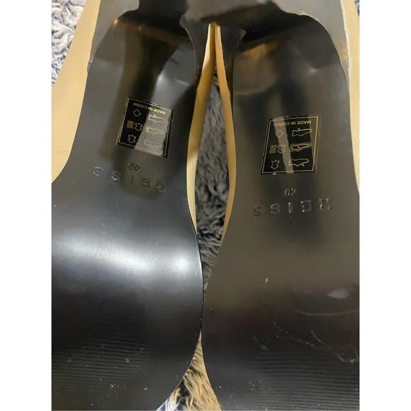 Reiss NWD ADA COURT Pointy LEATHER SHOES Nude Tan Pumps, Sz EU 40 / US 9 MP $290