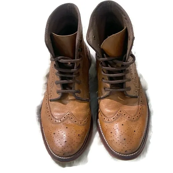 Restoration ‘Jaggar’ Brown Leather Wingtip Boots