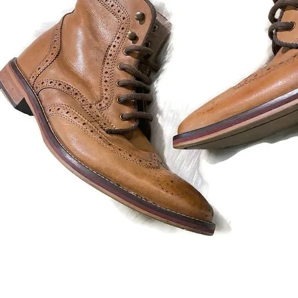 Restoration ‘Jaggar’ Brown Leather Wingtip Boots