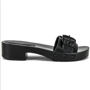 REVOLVE Schultz Leather Black Sandals S-Leona