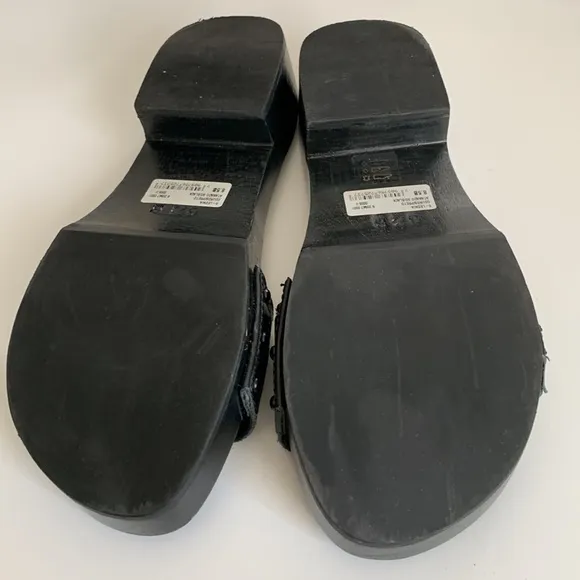REVOLVE Schultz Leather Black Sandals S-Leona