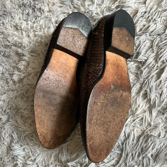 Ricinni men’s brown vintage snakeskin dress shoes
