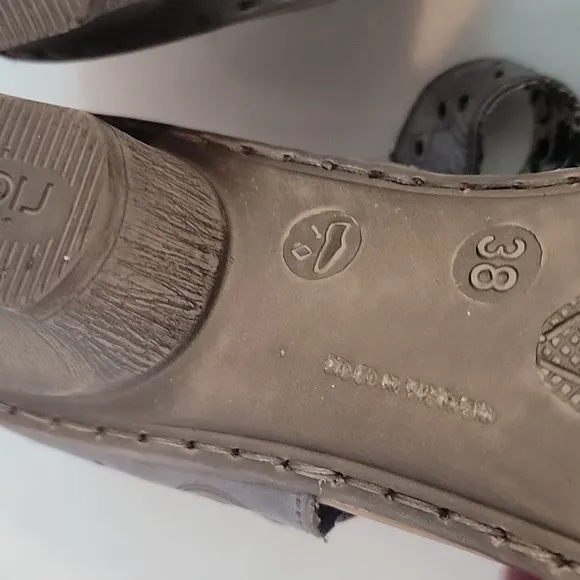 Rieker Antistress Mirjam 57 Gray Leather Mary Jane, 38