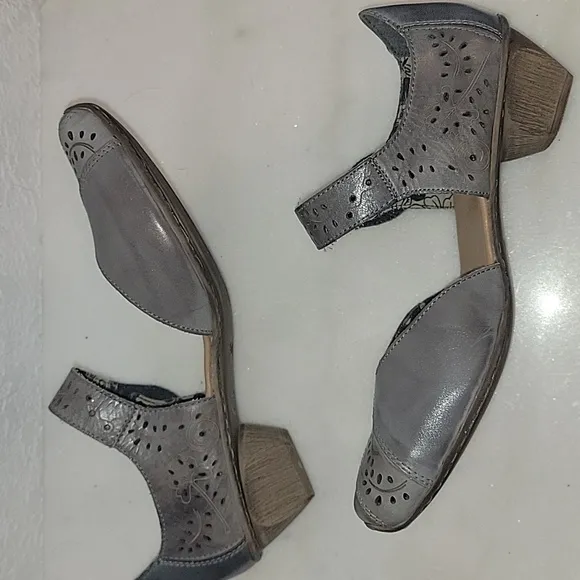 Rieker Antistress Mirjam 57 Gray Leather Mary Jane, 38