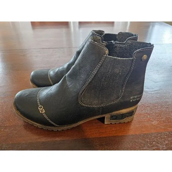 Rieker Black Slip-On Shoes‎ for Women Comfortable Size 41 USA 9 1/2