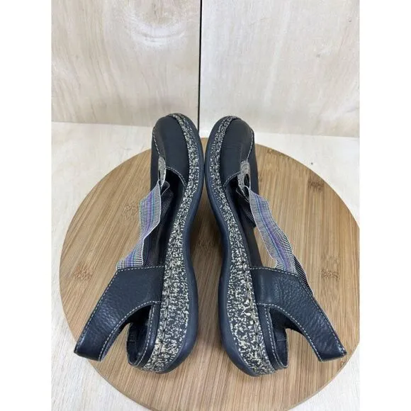 Rieker Daisy Black Leather Closed Toe Sandal Shoes Womens Size 38 US 7