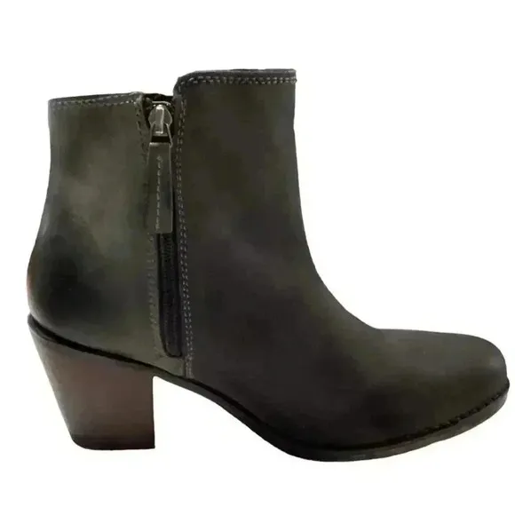 Roan By Bed Stu Boots Womens 11 Gray Lina Leather Double Zip Distressed NEW