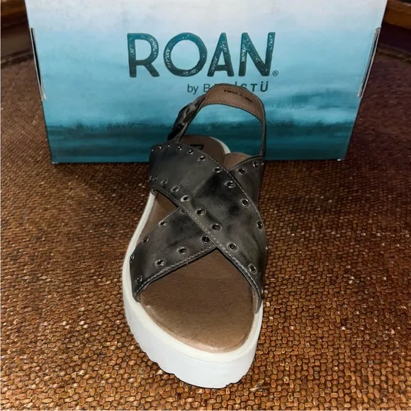 ROAN by BED/STU Gray Leather Hali Platform Sandals Womens Size 6