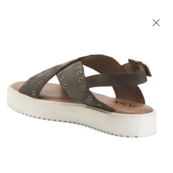 ROAN by BED/STU Gray Leather Hali Platform Sandals Womens Size 6