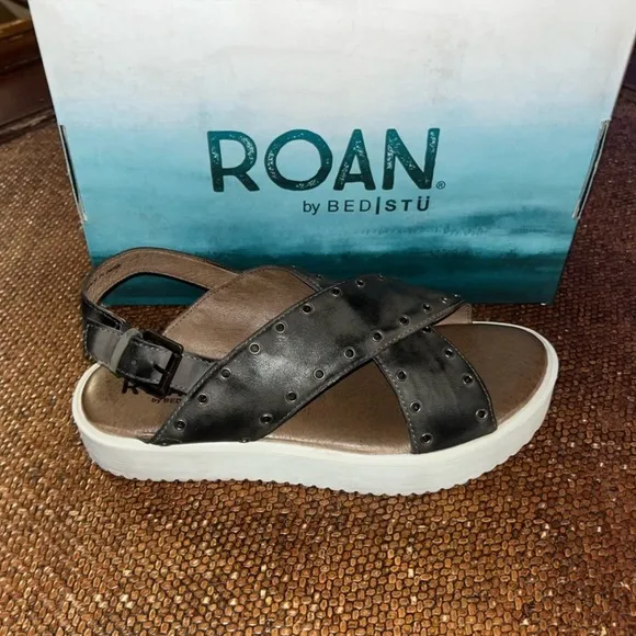 ROAN by BED/STU Gray Leather Hali Platform Sandals Womens Size 6