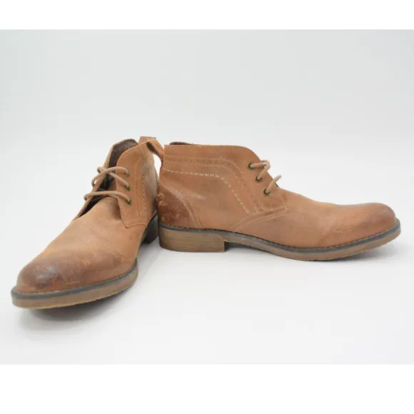 Roan Pharos Tan Leather Lace Up Chukka Boots Mens Size 8.5